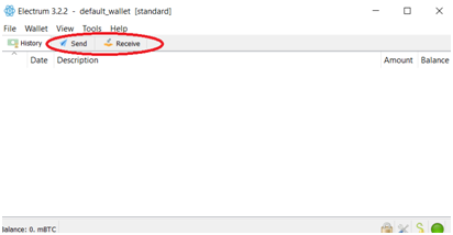 Electrum odeslat a přijmout 
